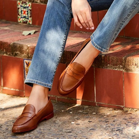 Lauren Ralph Lauren Shoes - Lauren Ralph Lauren Winnie Burnished Leather Penny Loafers Chestnut Brown 9.5